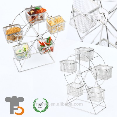 Stainless Steel French Fries Holder With 5 Serving Basket F0078