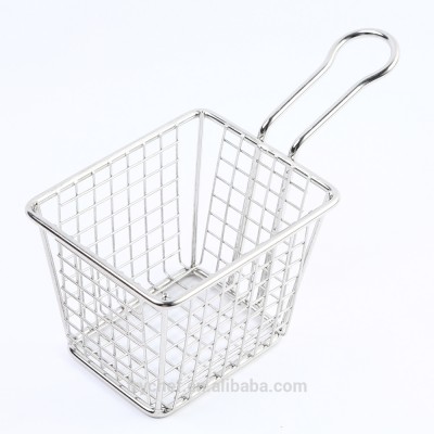 Shaped Like A Frying Basket Tableware Chef Serving Basket/Stainless Steel Mini Fry Basket F0054